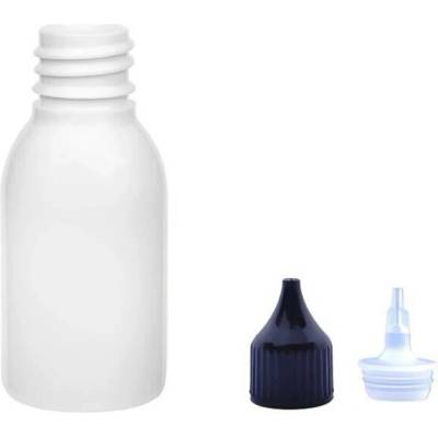Via Plastová lahvička bílá široká s černou špičkou Via 25 ml