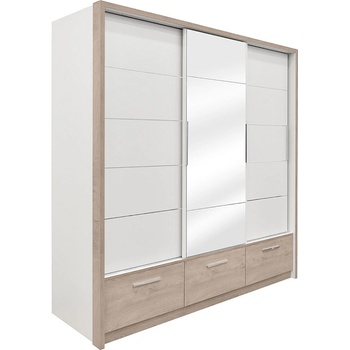 Matis Гардероб с плъзгащи врати kaliopa 230 см дъб премиум / бяло