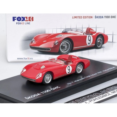 FOX18 ŠKODA 1100 OHC č.9 Mistrovství ČSSR Kdyně 1961 Václav Bobek 1:43
