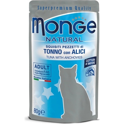 Monge Natural Cat tuňák a ančovičky 80 g