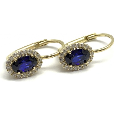 Jan Kos jewellery zlaté náušnice s modrým kamenem 59632502