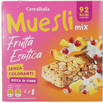 Cerealitalia muesli tyčinky s exotickým ovocím 6 x 25g