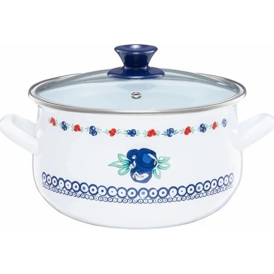 EMALIA OLKUSZ Smaltovaný hrniec s pokrievkou Kalina 22 cm, 5 l