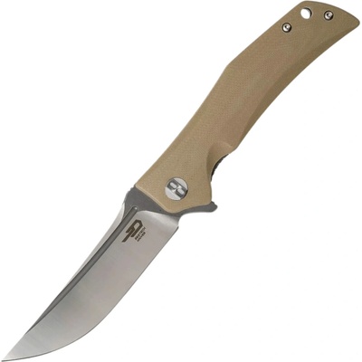 Bestech SCIMITAR D2, Gray+satin, Beige G10 BG05C-2