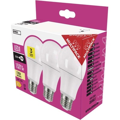 Emos LED žárovka Classic A60 13,2W E27 teplá bílá, 3 ks