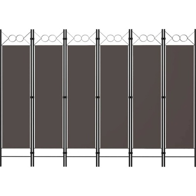 vidaXL Paraván so 6 panelmi, antracitový 240x180 cm