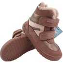 Protetika dívčí zimní barefoot boty DAXI OLD PINK starorůžová