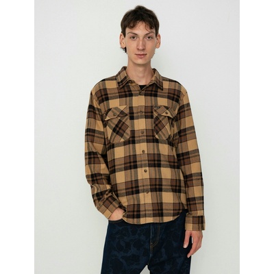 Brixton Bowery flannel Ls (tiger's eye/pinecone brown/was)