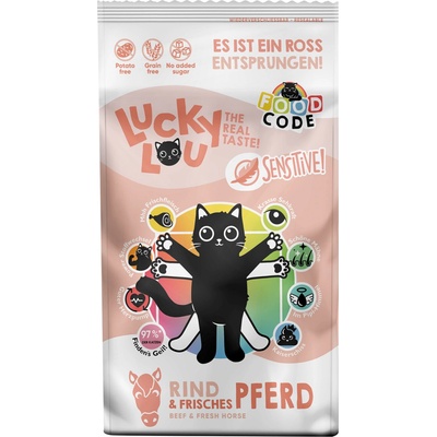 LUCKY LOU Food Code pre mačky Adult SENSITIVE Hovädzie a Kôň 0,75 kg