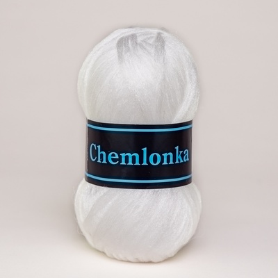 Ariadne Pletací / háčkovací příze CHEMLONKA 001 bílá, jednobarevná, 50g/250m