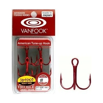 Vanfook Trojháčky DT-55R Červený vel.6 4 ks