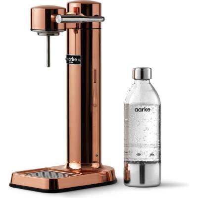 AARKE Carbonator 3, sparkling water maker made of stainless steel in a modern copper finish with BPA-free 1L PET bottle, sparkling water maker for tap water, compatible with 60L CO2 cylinders - AAC3-Copper