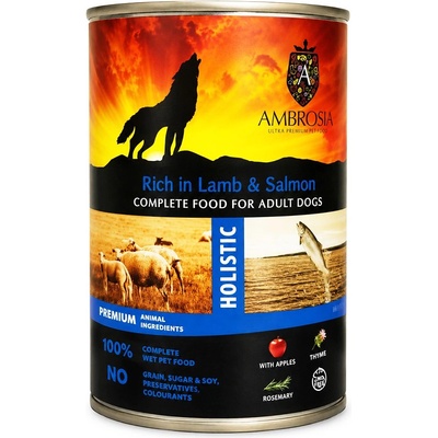 AMBROSIA Dog Adult Rich in Lamb & Salmon 395 g