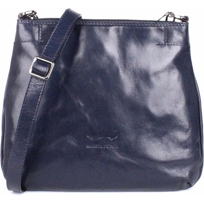 Marta Ponti luxusní dámská kožená crossbody kabelka 6019 tmavěmodrá