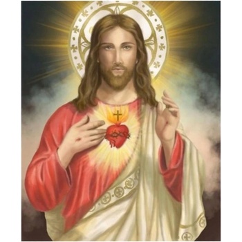 Norimpex - Puzzle Diamant painting: Jesus with a heart 30x40 cm - 1 - 39 piese