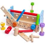Bigjigs Toys Дървен комплект Bigjigs - Работна маса с инструменти (BJ687) - baby