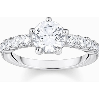 Thomas Sabo prsteň Solitaire ring with white zirconia TR2440 051 14