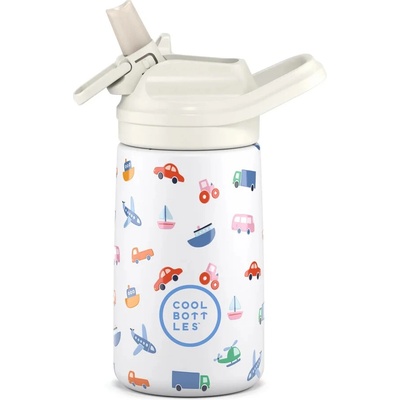 Cool Bottles Detská nerezová termofľaša Kiddie Little Wheels 350 ml