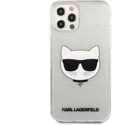 KARL LAGERFELD Гръб Karl Lagerfeld Choupette Head Glitter Case за iPhone 12 Pro Max 6.7 - Сребрист