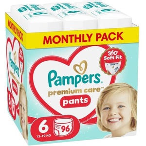 Pampers Гащички Pampers Premium Care Pants 6 (13-19 кг. ) - 96 броя