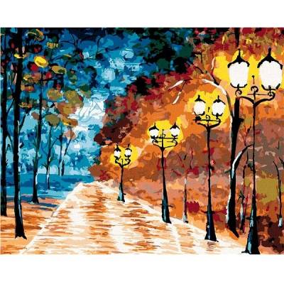 zuty Malování Podle Čísel Osamělý Osvětlený Park 40 x 50 Cm Plátno Rám