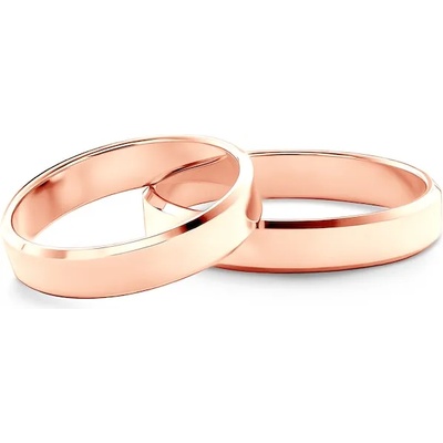 SAVICKI Сватбени халки: розово злато, скосени. 4 мм