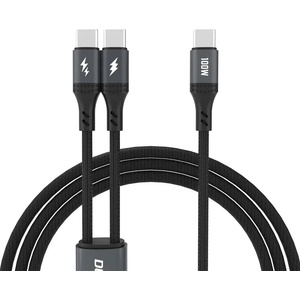 Dudao L3F 2в1 кабел 100W 1.2m 2 x USB-C - черен (6976625333493)
