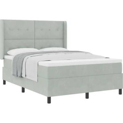 zahrada-XL 3342008 Postel s boxspringem s čelo Světle šedá samet