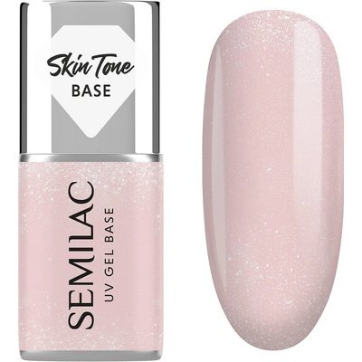 Semilac Base coat Skin Tone Cover Base Glitter Beige 7ml