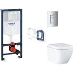 GROHE Rapid SL - Комплект за предстенна инсталация, тоалетна, седалка SoftClose, бутони Skate Cosmopolitan и комплект за поставяне на таблет, Triple Vortex, матов хром SANI11BB2136 (SANI11BB2136)