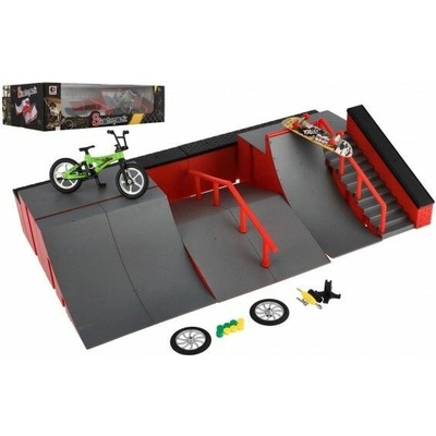 Skatepark rampy,kolo prstové,skateboard prstový plast s doplňky 2 barvy