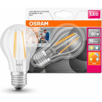 Eglo LED žiarovka E27 so senzorom, 7W, 806lm, 3000K, teplá biela, číra