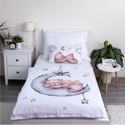 Jerry Fabrics povlečení do postýlky Medvídek Ribbon baby 100 x 135 cm 40 x 60 cm