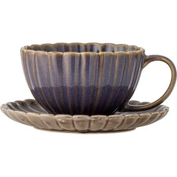 Bloomingville Чаша за кафе и чай Latina с чинийка 220 мл лилава (82061907)