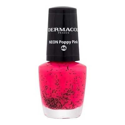 Dermacol Neon neonový lak na nehty s černými tečkami 46 Poppy Pink 5 ml