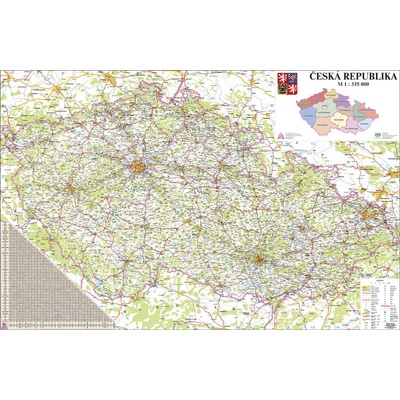 Česká republika silniční - nástěnná mapa 160 x 110 cm, lamino + očka – Zbozi.Blesk.cz