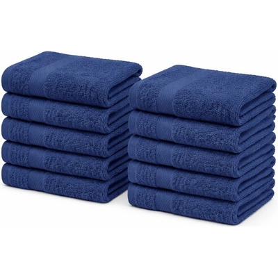 Top textil 10 ks sada dětských ručníků 30 x 30 cm tmavě modrá