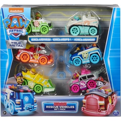 Spin Master Tlapková patrola Die-Cast multibalení neonových autíček