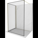 Mexen Kioto стенна преграда за душ Walk-in 130 x 80 см, черна рамка, златна - 800-130-212-50-70-080 (800-130-212-50-70-080)