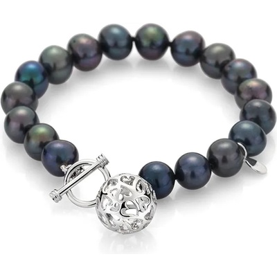 Swan Гривна със сладководни черни перли R1667BBM Swan