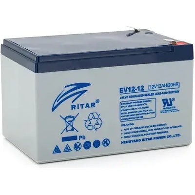 Ritar Оловна батерия RITAR EV12-12, AGM, 12V / 12 Ah, Терминал2, За електрически колички (RITAR-EV12-12)