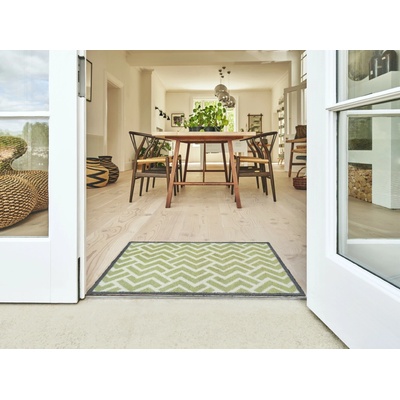 Turtle Mat Absorpčná rohožka do domácnosti Herringbone Green 60 x 85 cm