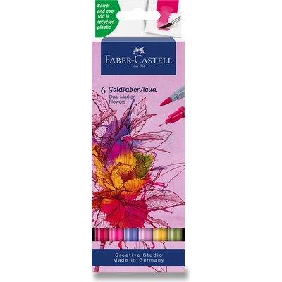 Faber-Castell 164527 Goldfaber Aqua Dual Marker 6 ks Flowers