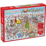 Cobble Hill Пъзел Cobble Hill от 1000 части - DoodleTown: 12 Коледни дни (44508)