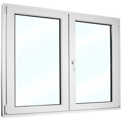 SkladOken.cz Plastové okno 1200 x 1500 mm , dvoukřídlé se štulpem, bílé, PRAVÉ