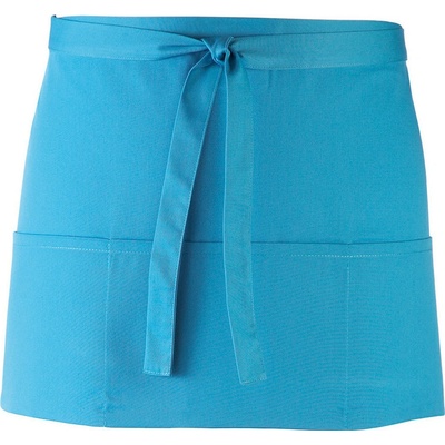 Premier Zástěra Colours PR 155 do pasu s kapsou krátká COT39015544099-turquoise Tyrkysová