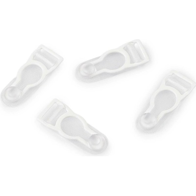 Velvety kovové - podvazkové zápínání šíře 10 mm - bílá transparent (4 ks)
