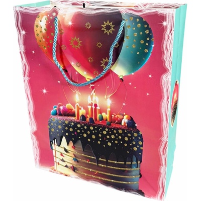 Dárková taška střední Happy Birthday se třpytkami Typ: 2