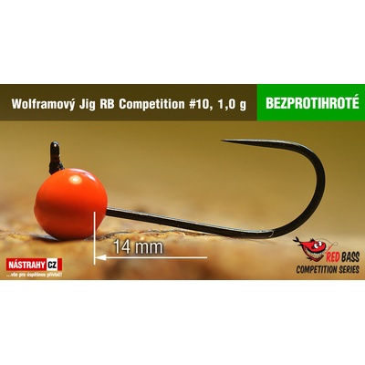 NASTRAHY.cz Bezprotihrotý wolframový Jig RB Competition #10 14 mm 1,0 g Orange 5 ks
