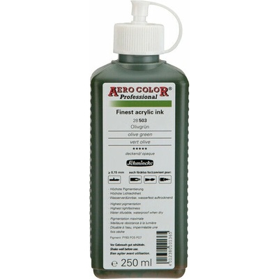 Schmincke Aero color professional akrylový atrament 250 ml 503 olivová zelená